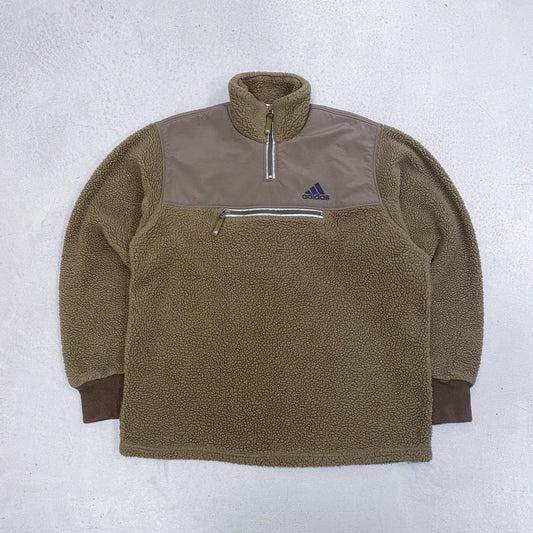 Adidas 1999 deep pile sherpa fleece jacket (M)