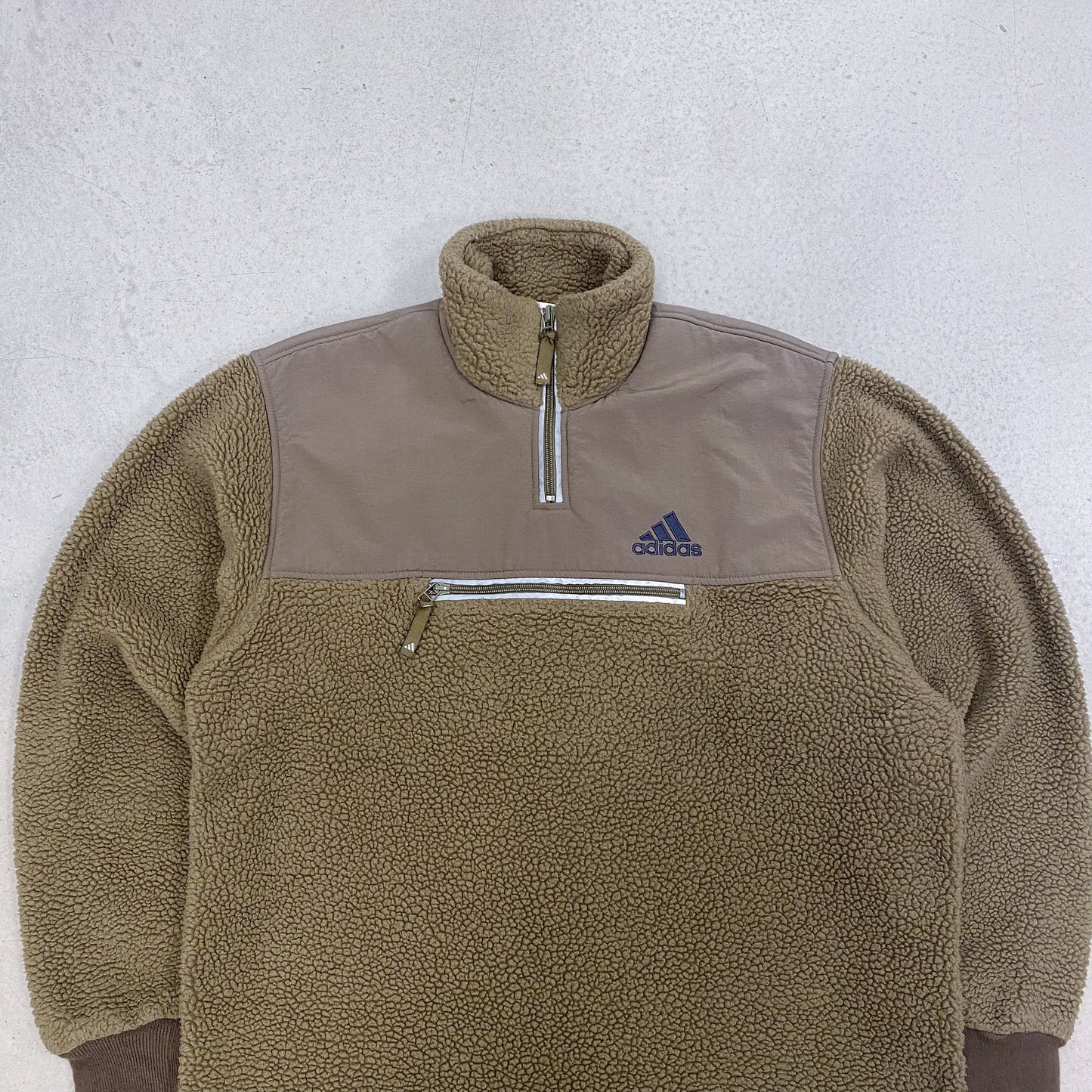 Adidas 1999 deep pile sherpa fleece jacket (M)